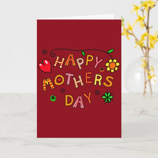 母の日のお祝い カード (黄色い花)