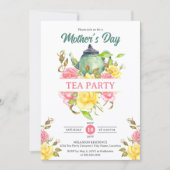 母の日のお茶会 フラワー 招待状 (正面)