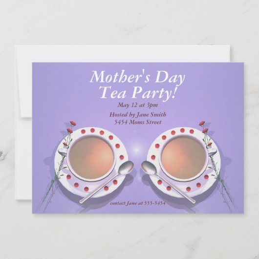 母の日のお茶会 招待状 (正面)