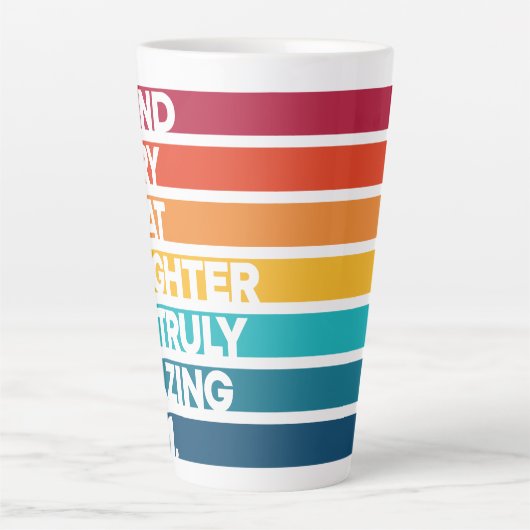 母の日のかわいいデザイン表現文字 カフェラテマグ (正面)