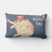 母の日のかわいい猫と子猫 ランバークッション (裏面)