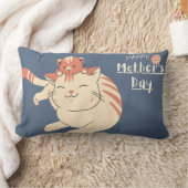 母の日のかわいい猫と子猫 ランバークッション (ブランケット)