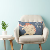 母の日のかわいい猫と子猫 ランバークッション (椅子)