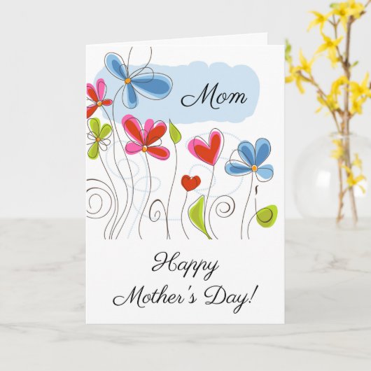 母の日のかわいい花 カード (黄色い花)