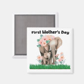 母の日のかわいい象 マグネット (正面/裏面)