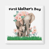 母の日のかわいい象 マグネット (正面)