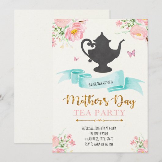 母の日のご招待 招待状 (正面/裏面)