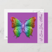 母の日のために母と虹の蝶が大好き ポストカード (正面/裏面)