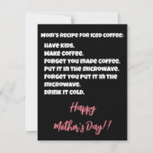母の日のためのアイスコーヒーのユーモア シーズンカード (正面)