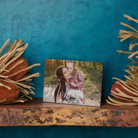 母の日のためのギフトMother's Day Full Photo Mum Script フォトプラーク (側面)