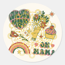 母の日のためのステッカーgftファンイ ラウンドシール