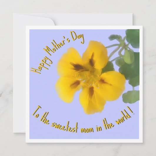 母の日のためのナスタチウムの花 カード (正面)