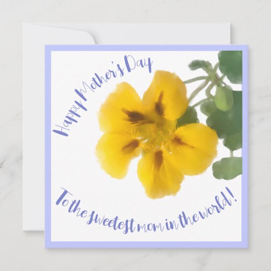 母の日のためのナスタチウムの花 カード (正面)