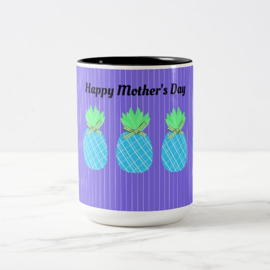 母の日のためのパイナップルマグ ツートーンマグカップ (中央)