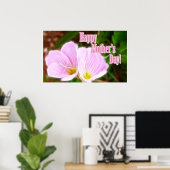 母の日のためのピンクのケシ ポスター (ホームオフィス)