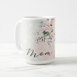 母の日のためのピンクのバラと藤の花束 コーヒーマグカップ