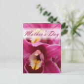 母の日のためのピンクの蘭 ポストカード (スタンド正面)