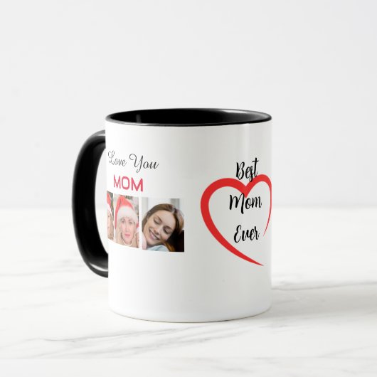 母の日のためのフォトコーヒーマグと文字 マグカップ (正面左)