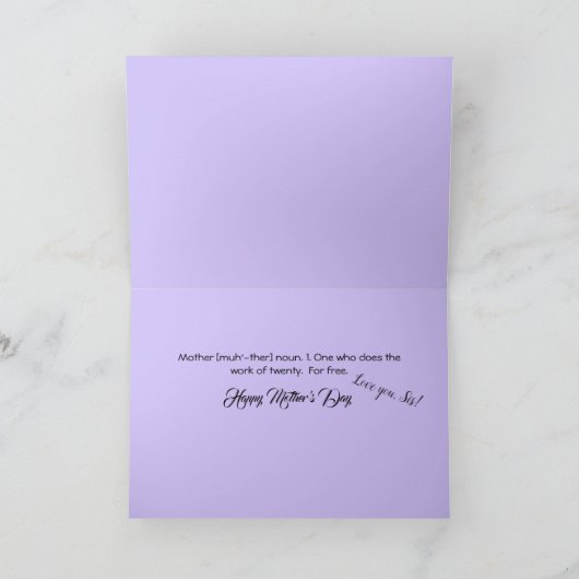 母の日のための姉妹マーレフォール花写真 カード (内部)