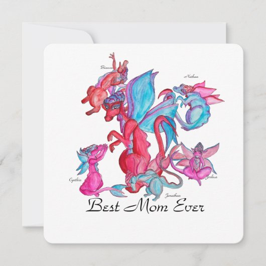 母の日のための明るいドラゴンファミリー (正面)