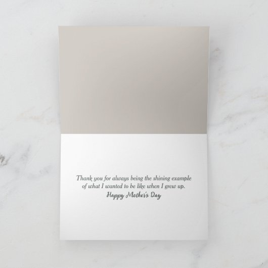 母の日のための母と娘 カード (内部)