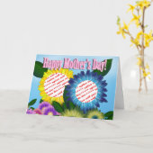 母の日のための母のための二重枠ひまわり カード (黄色い花)