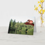 母の日のための花を持って来ます カード (黄色い花)