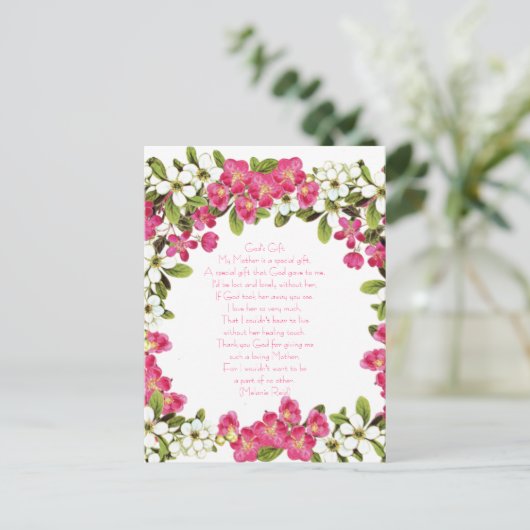 母の日のはがき ポストカード (スタンド正面)