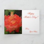 母の日のばら色カード カード (内部)