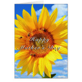 母の日のひまわりと青空のミツバチが幸せ (正面)