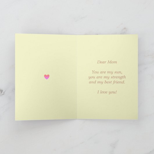 母の日のひまわり カード (内部)