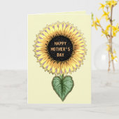 母の日のひまわり カード (黄色い花)