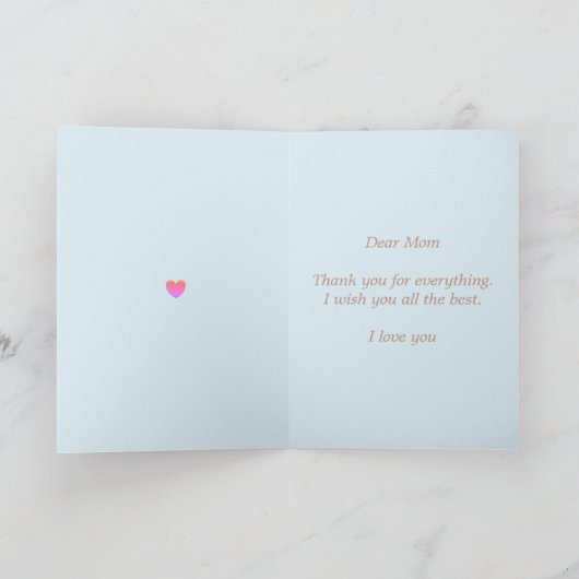 母の日のひまわり カード (内部)