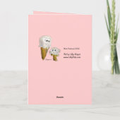 母の日のアニメのアイスクリームコーングリーティングカード カード (裏面)