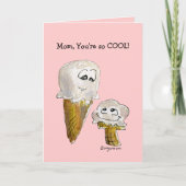 母の日のアニメのアイスクリームコーングリーティングカード カード (正面)