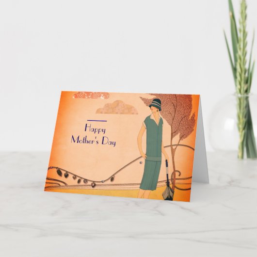 母の日のアールデコ カード (正面)