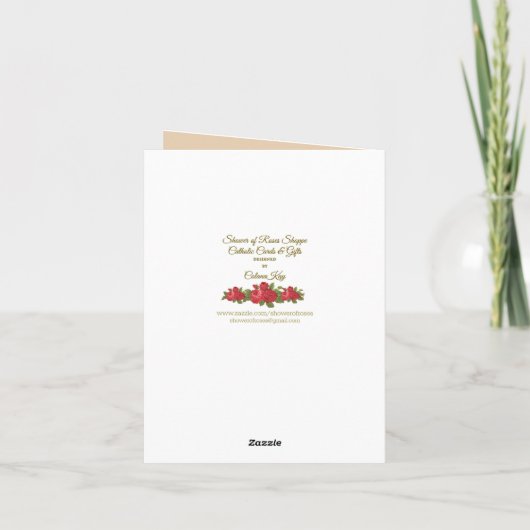 母の日のイエス・キリストメリーのバラの数珠 カード (裏面)