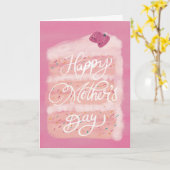 母の日のイチゴケーキのグリーティングカード カード (黄色い花)