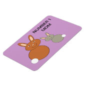 母の日のウサギ カスタム番号1 ママ マグネット (左側)