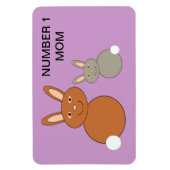母の日のウサギ カスタム番号1 ママ マグネット (縦)