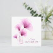 母の日のエレガントなグリッターのピンクの花柄 シーズンカード (スタンド正面)