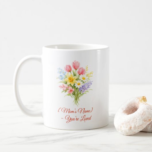 母の日のオーダーメイド花束マグカップ コーヒーマグカップ (ドーナツ)