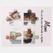 母の日のカスタム母への贈り物 – 4写真 フリースブランケット (正面(横))