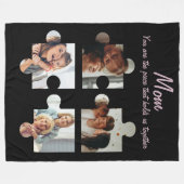 母の日のカスタム母への贈り物 – 4写真 フリースブランケット (正面(横))