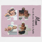 母の日のカスタム母への贈り物 – 4写真 フリースブランケット (正面(横))