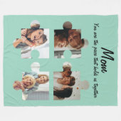 母の日のカスタム母への贈り物 – 4写真 フリースブランケット (正面(横))