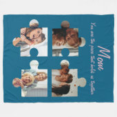 母の日のカスタム母への贈り物 – 4写真 フリースブランケット (正面(横))