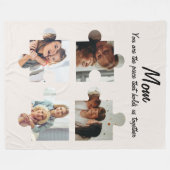 母の日のカスタム母への贈り物 – 4写真 フリースブランケット (正面(横))