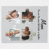 母の日のカスタム母への贈り物 – 4写真 フリースブランケット (正面(横))