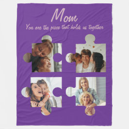 母の日のカスタム母への贈り物 – 4写真 フリースブランケット